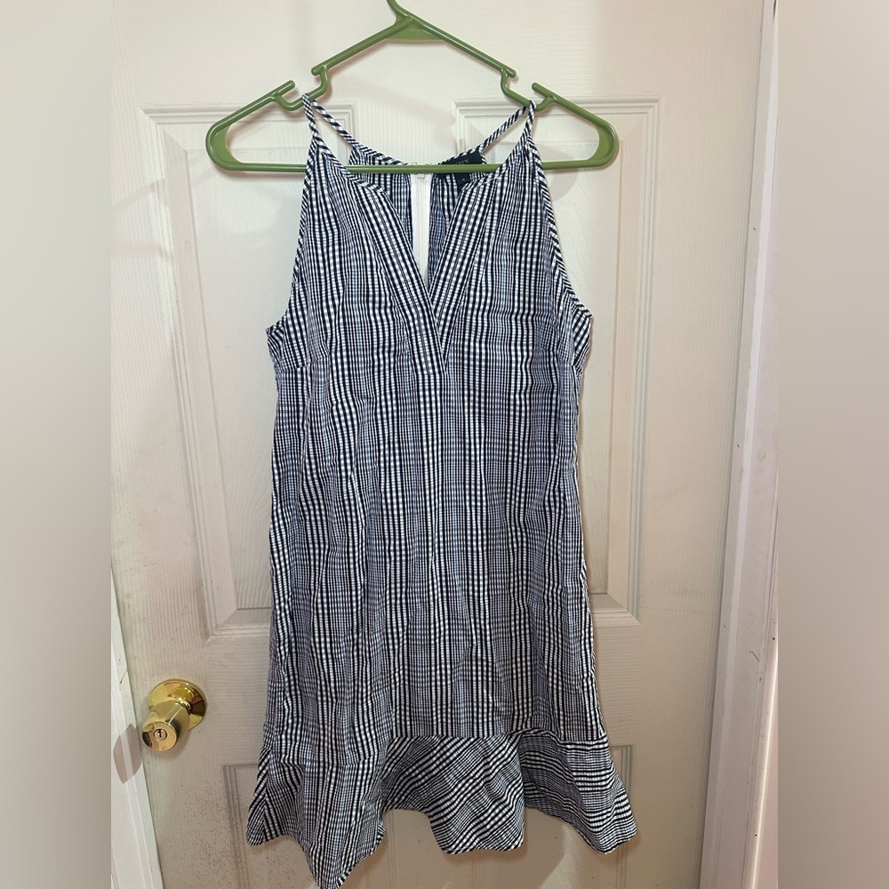 J. Crew Black and White Plaid Mini Dress